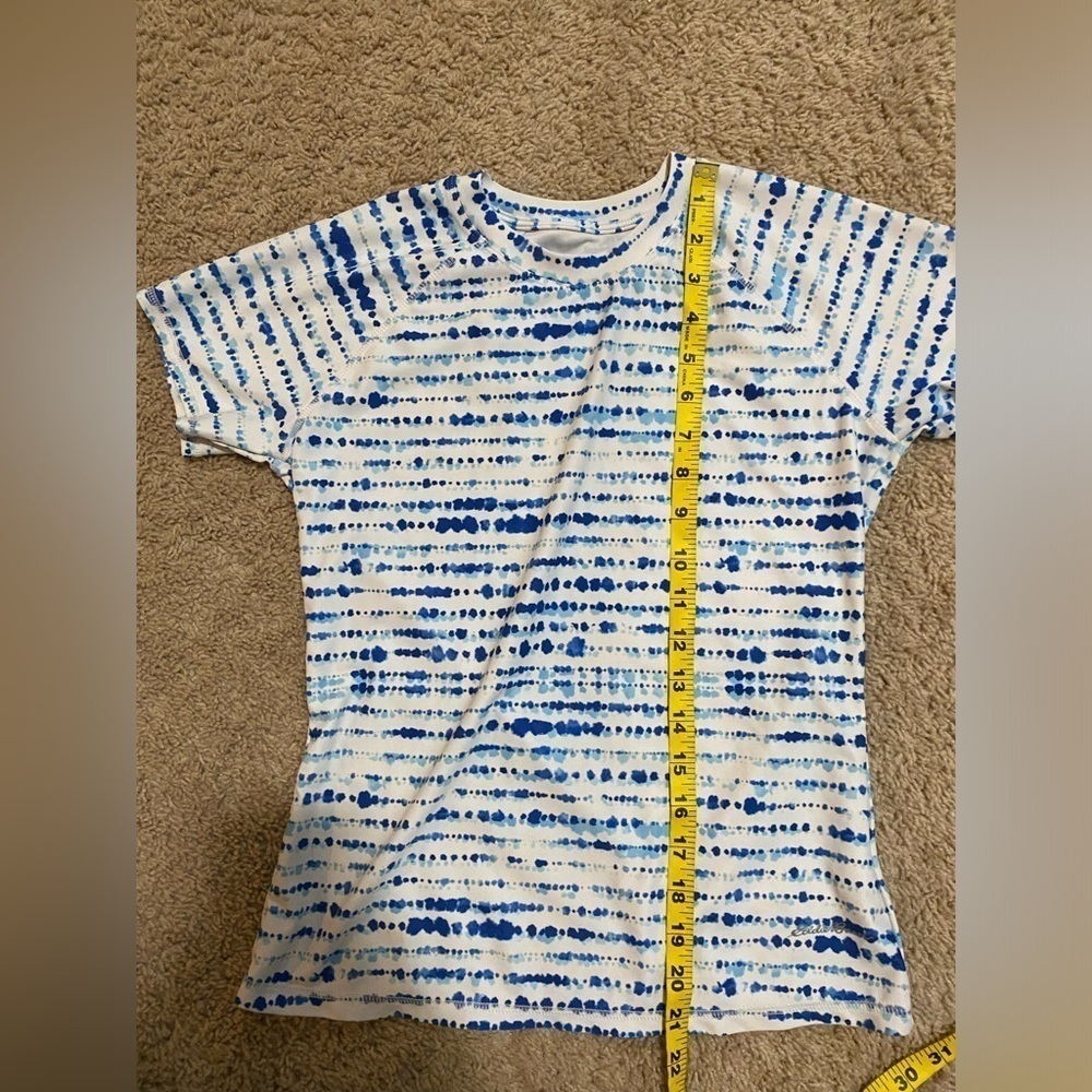 Eddie Bauer girls size L blue and white rash guard - Picture 2 of 5